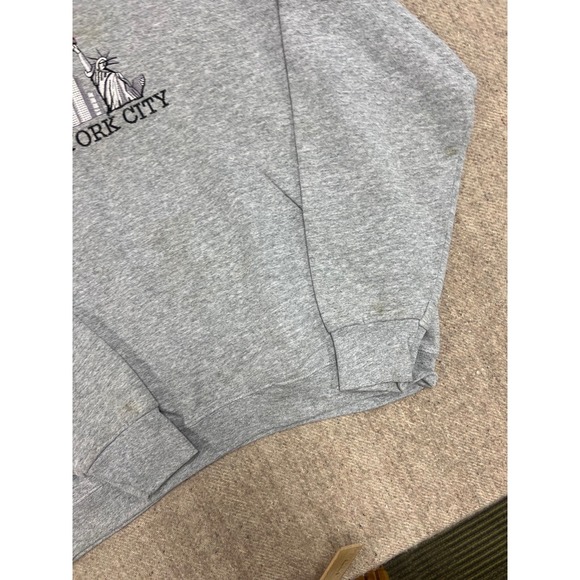 Vintage New York City Sweatshirt Mens Large Gray 1990s Embroidered NYC - Picture 6 of 10